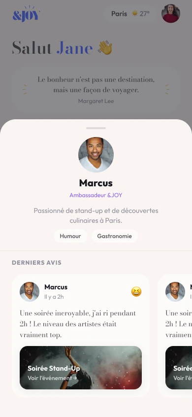 Ambassador profile screen