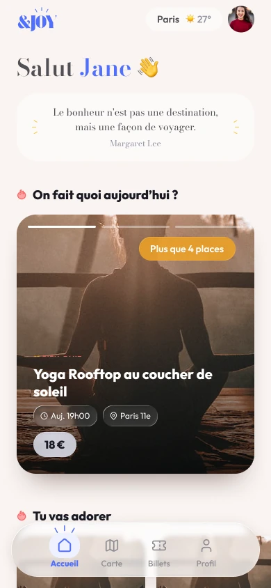 Home feed screen