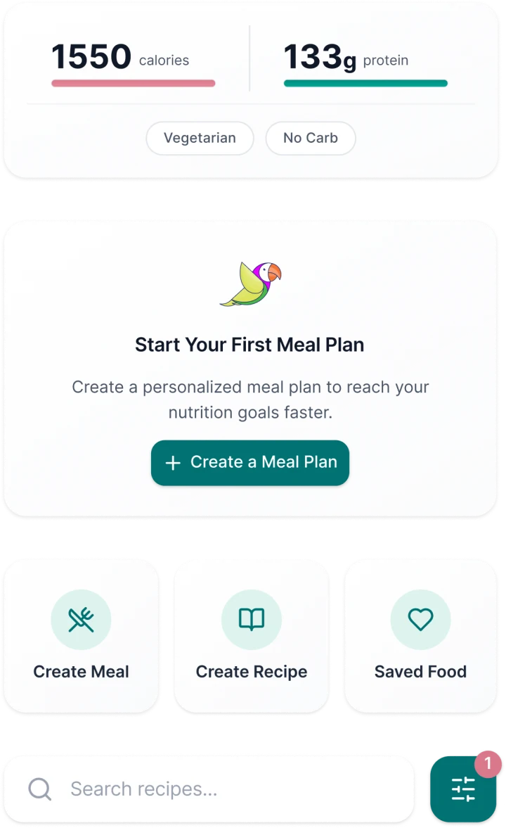 Redesigned Food Center UI